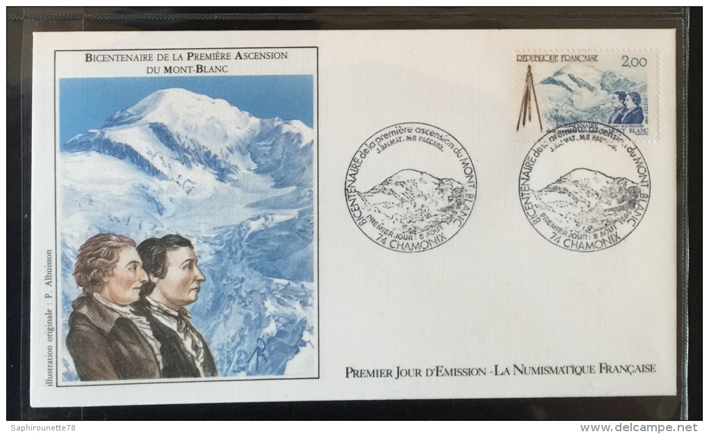 FRANCE - 1986 - FDC  N°1442 - N° Y&amp;T 2422 - Petite Enveloppe Oblitérée 08.08.86 à Chamonix (74) - 1980-1989