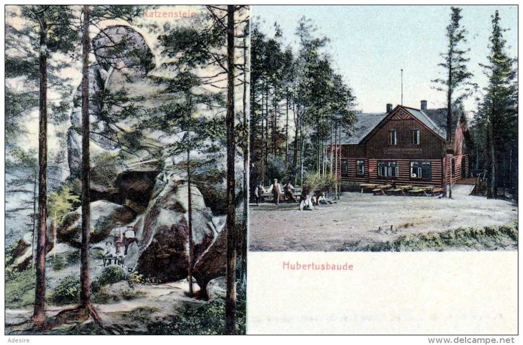 HUBERTUSBAUDE (Böhmen) - Katzenstein, Gel.191?, Stempel Bad Liebwerder - Böhmen Und Mähren