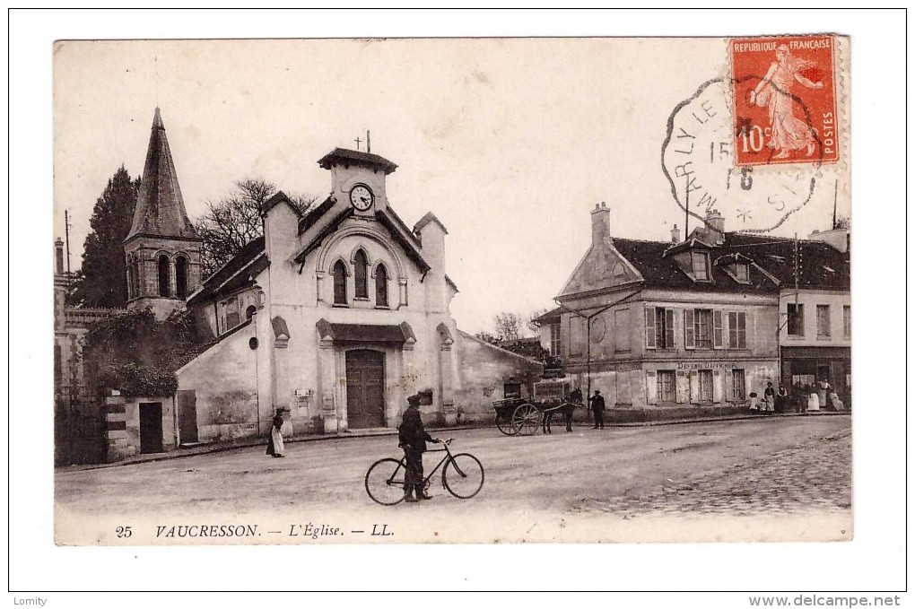 92 Vaucresson Eglise Velo Cycliste Attelage - Vaucresson