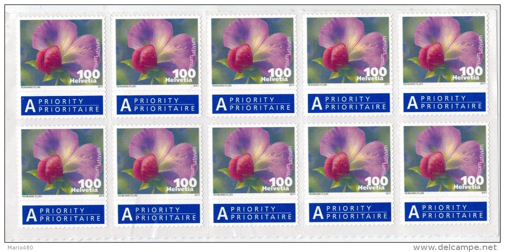 STRISCIA  DI  10 PZ   " PISUM  SATIVUM "    2011   **     2 SCAN   (NUOVI) - Unused Stamps