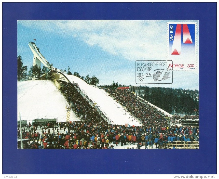 Norwegen 1982  Mi.Nr. 854, Holmenkollen Sprungschanze - Maximum Card -Stempel Norwegische Post Essen ' 82 28.4.-2.5.1982 - Cartes-maximum (CM)