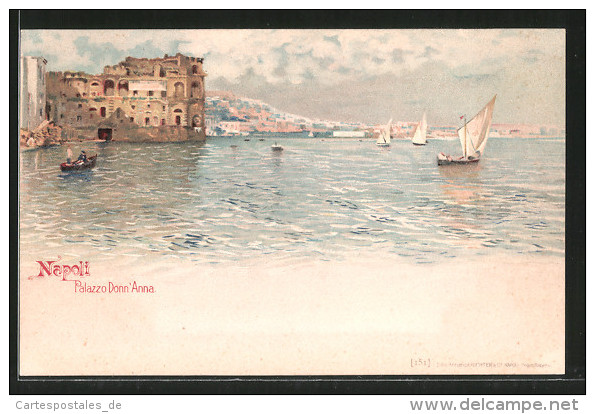 Artista-Cartolina Napoli, Palazzo Donn`Anna - Napoli (Napels)