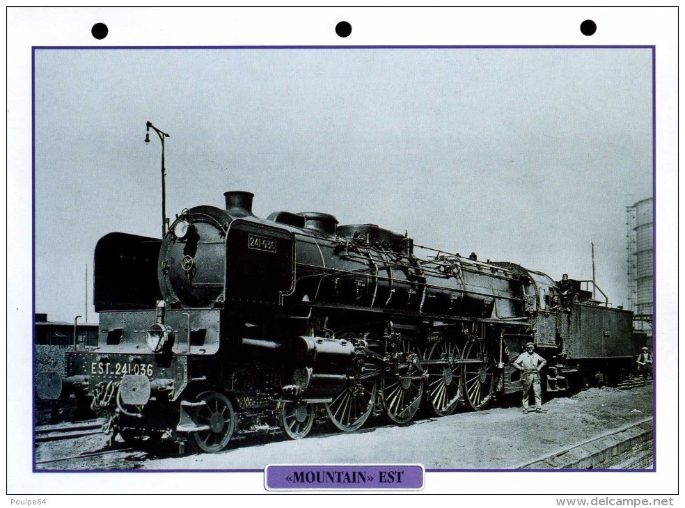 Fiches Trains : Collection Atlas : Locomotive " Moutain Est " - Eisenbahnen