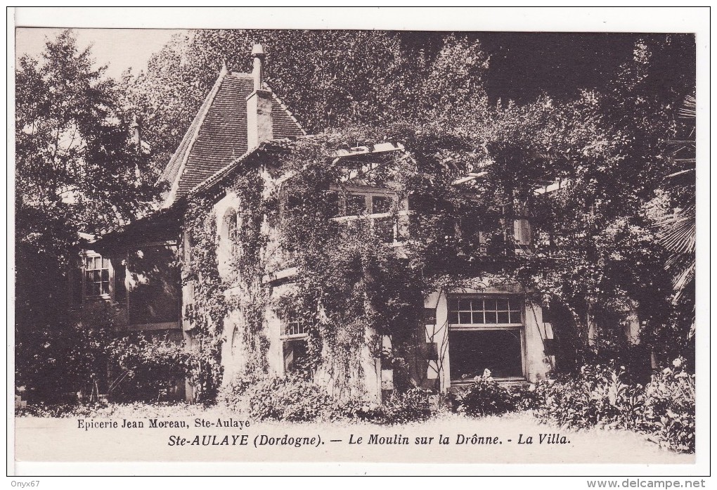 SAINTE-AULAYE (Dordogne) Moulin-Mühle-Molen Sur La Drônne-Villa - Photo Jean  Moreau, Ste-Aulaye-2 SCANS - Autres & Non Classés