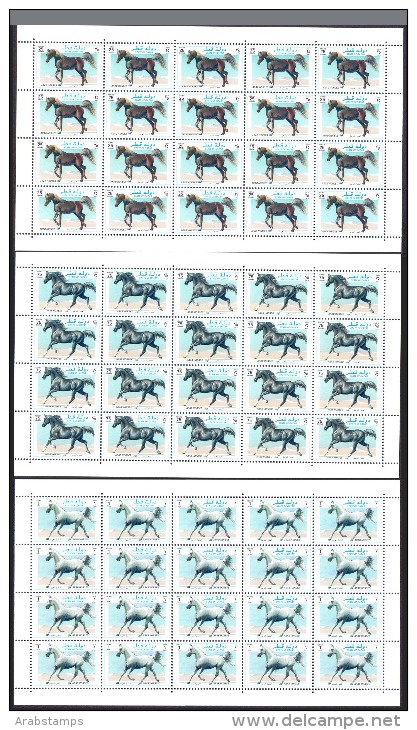 1997 QATAR Arab Horses Complete 4 Sheets 20 Set 4 Values MNH - Qatar