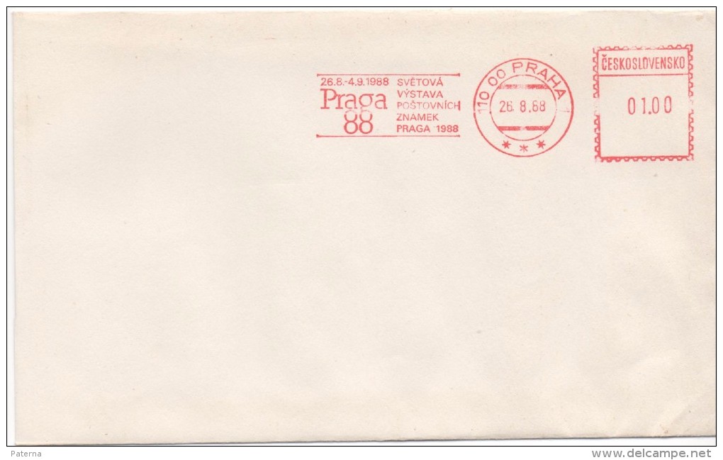 2986  Entero Postal Praha 1988, Praga, Franqueo Mecanico - Covers