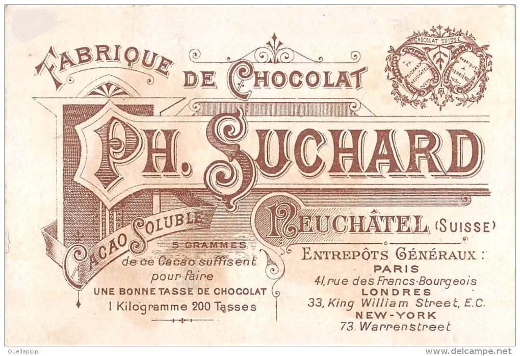 04101 "FABRIQUE DE CHOCOLAT PH. SUCHARD - NEUCHATEL - SUISSE" ANIMATO, CONTADINI, GRANO,  FIGURINA ORIGINALE - Chocolate
