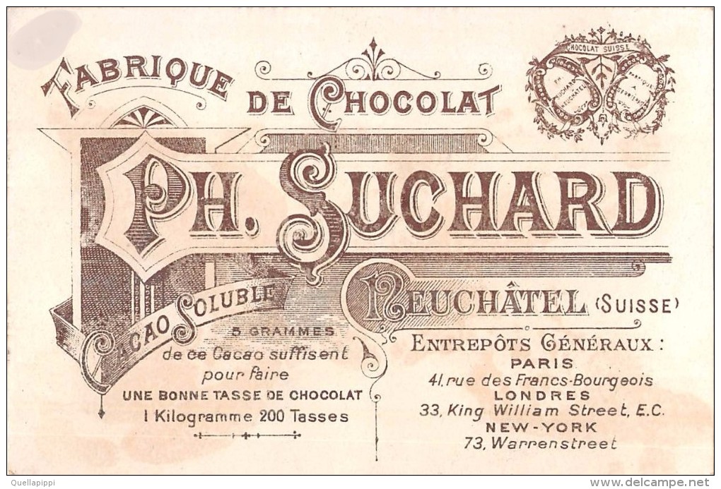 04107 "FABRIQUE DE CHOCOLAT PH. SUCHARD - NEUCHATEL - SUISSE" ANIMATO, CONTADINA, CAPRE,  FIGURINA ORIGINALE - Chocolate