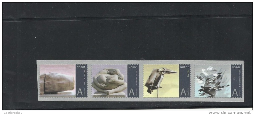 O) 2009 NORWAY, SCULPTURES, KRISTIAN BLYSTAD, GUSTAV VIGELAND, NILS AAS, ARNOLD HAUKELAND, STICKERS - ADHESIVES XF - Unused Stamps