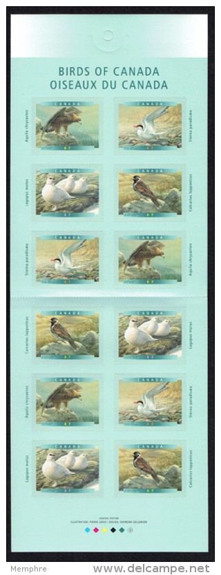 2001  Birds" Eagle, Tern, Ptarmigan, Longspur  Sc 1890-3  BK 241 - Full Booklets