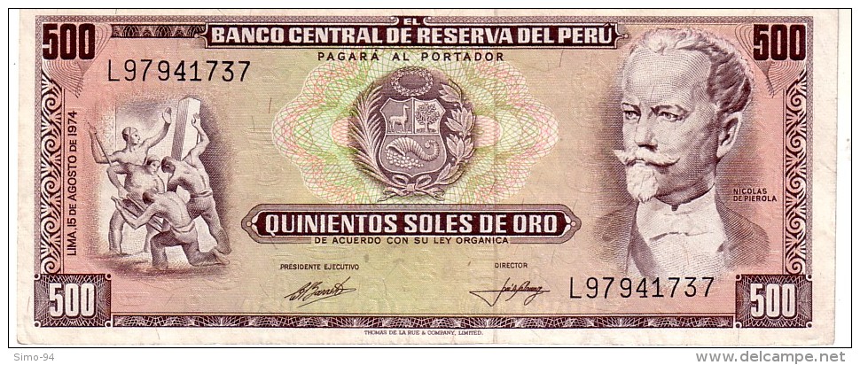 Peru P.104  500 Soles 15.08.1974 Xf+ - Pérou