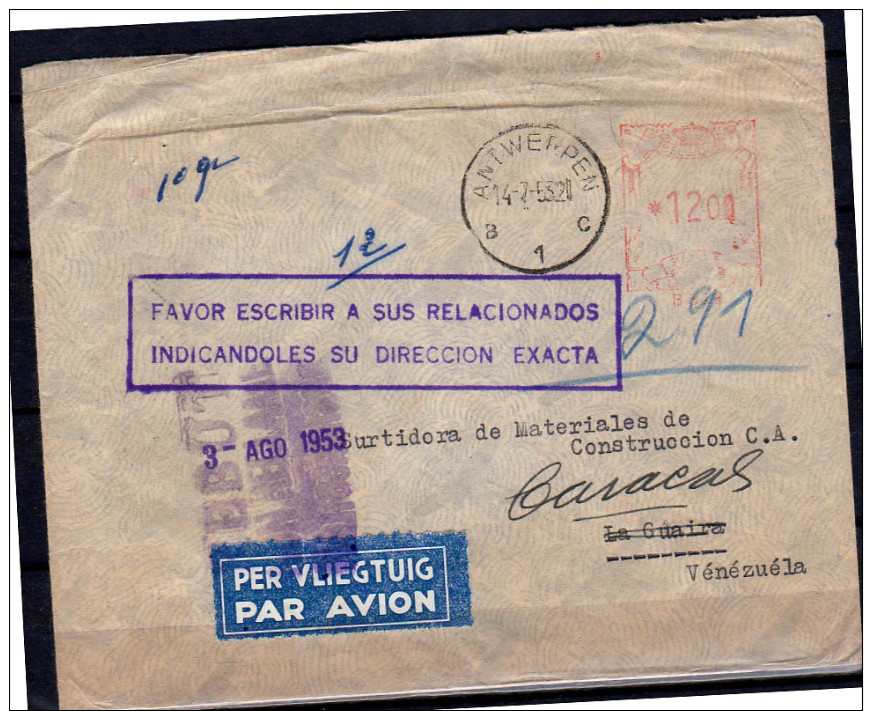 1953 ATRAMEF > VENEZUELA MANY CANCELS!!! B41) - Lettres & Documents