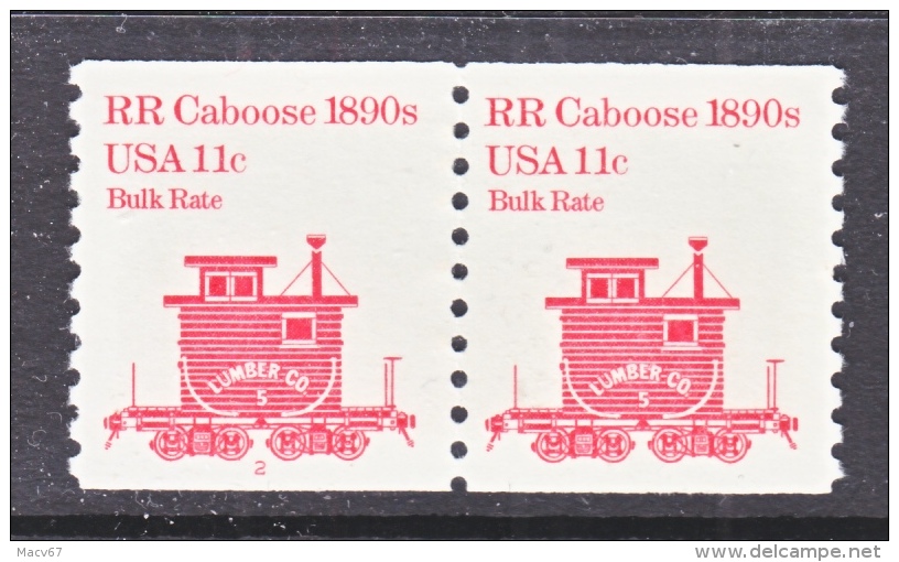 U.S.  1905     **  WITH PLATE #     RAIL ROAD  CABOOSE - Coils & Coil Singles