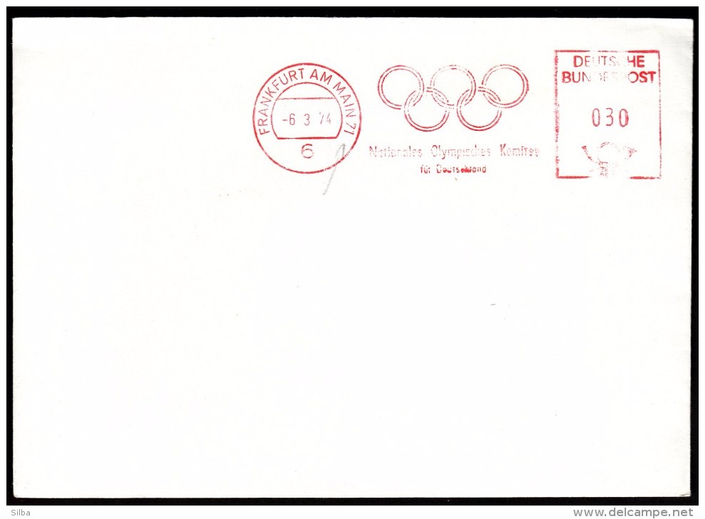 Germany Frankfurt Am Main 1974 National Olympic Committee / Machine Stamp - Otros & Sin Clasificación