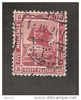 Perfin Perforé Firmenlochung Egypt SG 90 CLC  Crédit Lyonnais Le Caire - 1915-1921 Brits Protectoraat