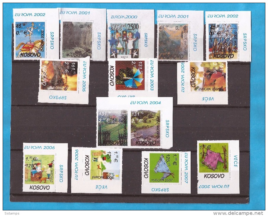 2000-2007  EUROPA CEPT KOSOVO SERBIAN PART  STAMPS   COMPLETE COLLECTION  SELTEN  MNH - Collections