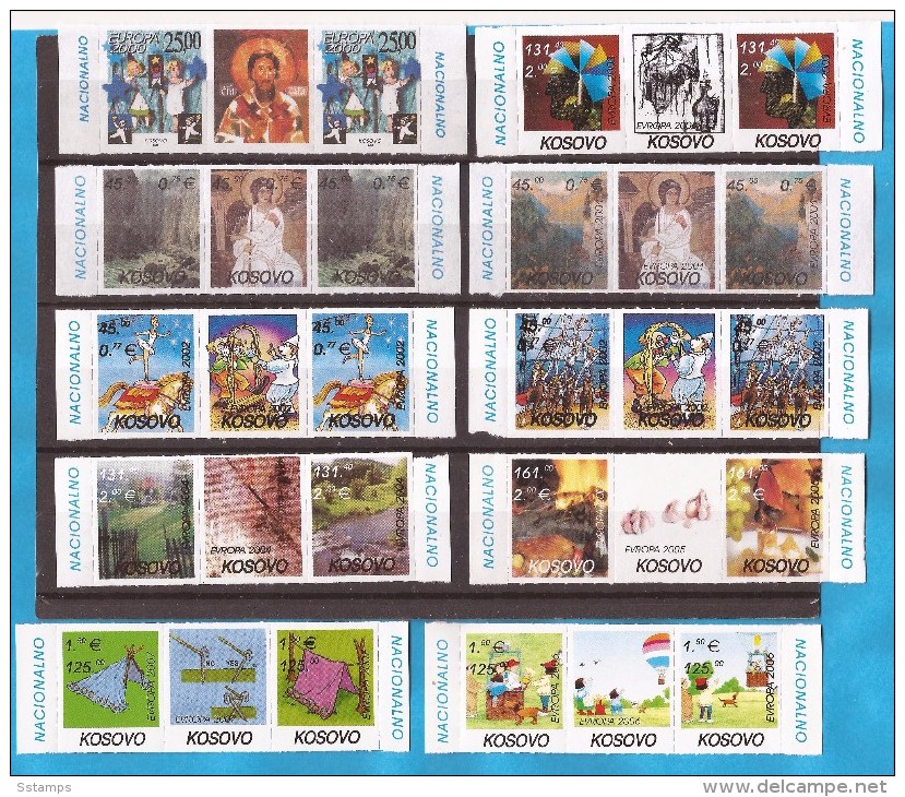 2000-2007  EUROPA CEPT KOSOVO SERBIAN PART  STAMPS - LUX  COMPLETE COLLECTION  SELTEN  MNH - Collections