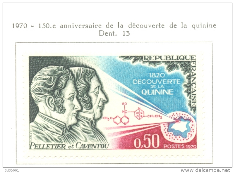 Timbre Neuf - 1970 -  France - Y&T 1633 - 150ème Anniversaire De La Découverte De La Quinine - Autres & Non Classés