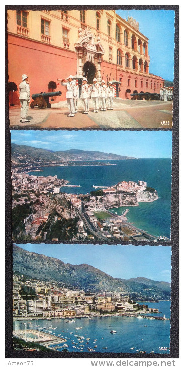 3 Cartes Postales - Monaco - Port / Palais / Panoramique - 1970 ? - Sammlungen & Lose