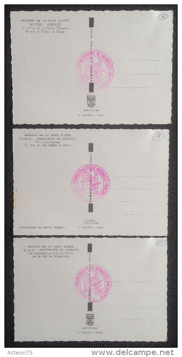 3 Cartes Postales - Monaco - Port / Palais / Panoramique - 1970 ? - Colecciones & Lotes