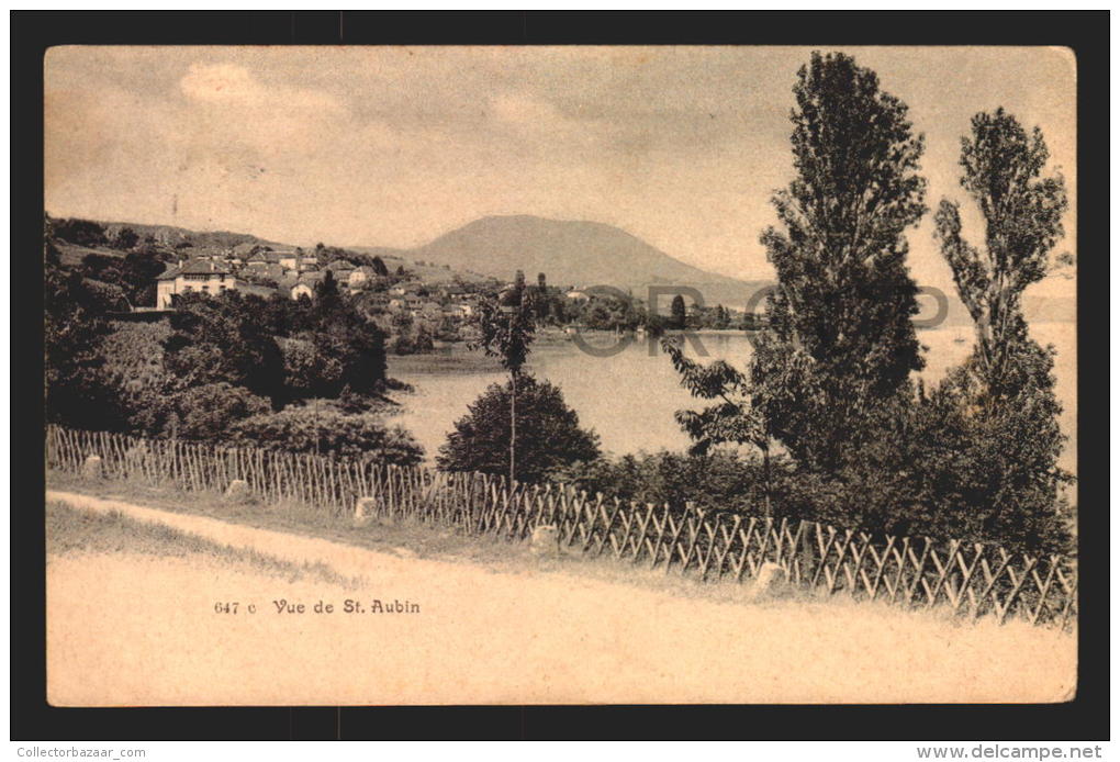 Switzerland Schweiz Suisse St. Aubin  Ca1900 Vintage Original POSTCARD CPA AK (W4_2647) - Saint-Aubin/Sauges