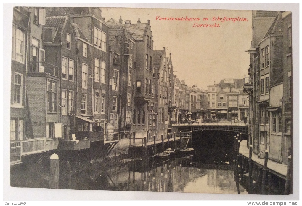 DORDRECHT VOORSTRAATSHAVEN EN SCHEFFERSPLEIN VIAGGIATA 1908 FP - Dordrecht