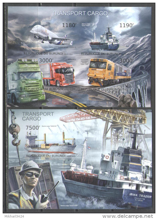 A0459 Transport Cargo Planes Airbus Ships Cars 2012 Brnd Sheet+S/s MNH ** Imperf Imp - Ships