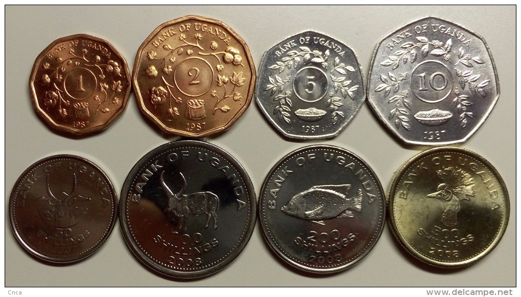 Uganda Complete Sets Of Coins , 1 SET OF 8 COINS, UNC , Africa Cons - Uganda