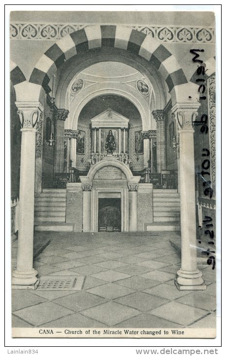 - CANA - ( Palestine ), Galilée, Church Of The Miracle Water Changed  To Wine, Non écrite, 1923, TTBE, Scans. - Palestine