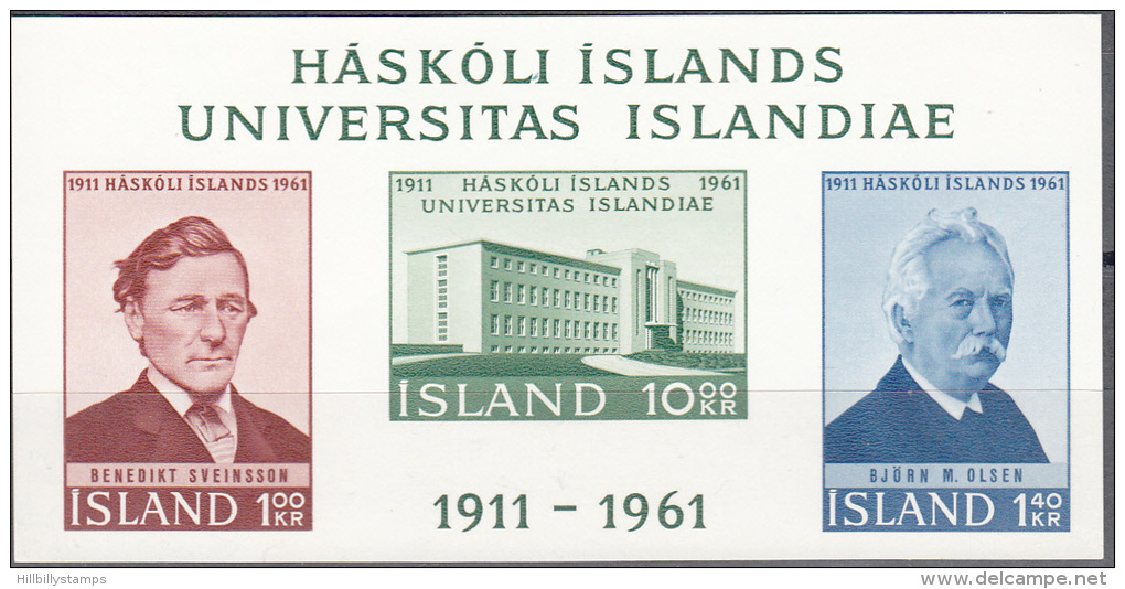 Iceland     Scott No.  344a    Unused Hinged      Year  1961 - Unused Stamps
