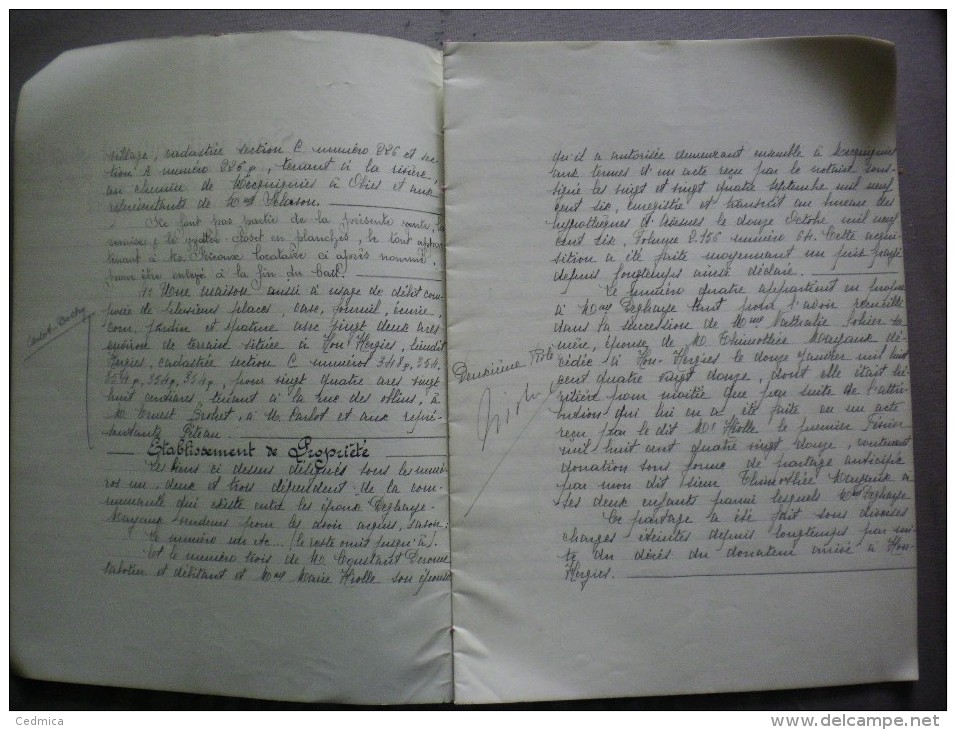 MECQUIGNIES ACTE DE VENTE DU 15 NOVEMBRE 1923 PAR M.DEGHAYE MARCHAND BRASSEUR DE MAISONS A USAGE DE DEBITS DE BOISSONS - Manuskripte