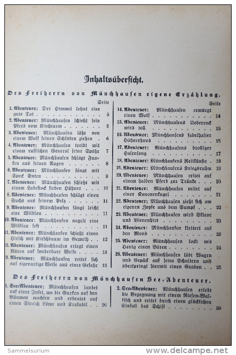"Münchhausens Wunderbare Abenteuer" Köstliche Schwänke Von 1935 - Andere & Zonder Classificatie