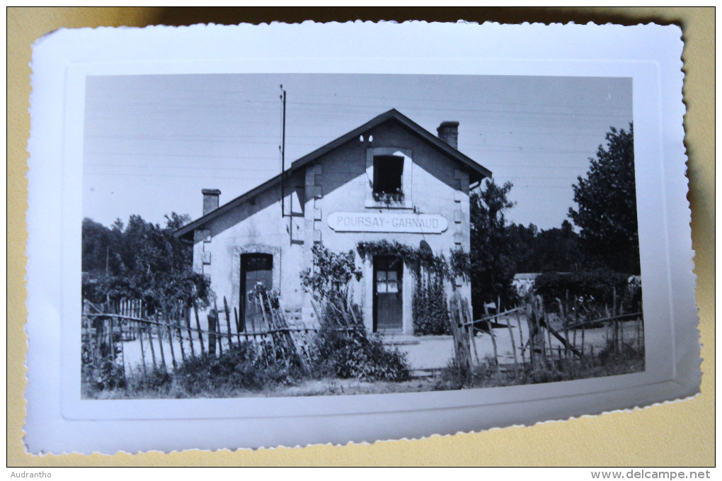 Photo Ancienne Rare 17 Gare De POURSAY GARNAUD Saint Jean D'angély - Autres & Non Classés