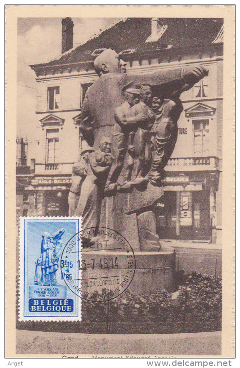 Carte Maximum BELGIQUE N°Yvert 784 (MONUMENT ANSEELE) Obl Sp 1948 - 1934-1951