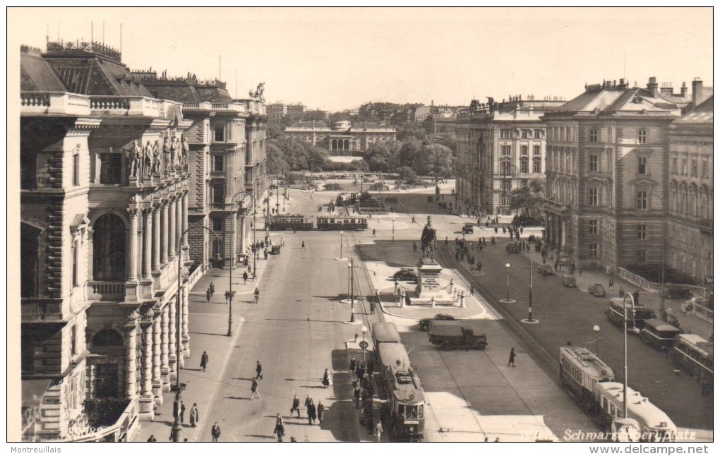 WIEN SCHWARZENBERG PLATZ, écrite, AUTRICUE, Tramways, Bus, Camion - Autres & Non Classés