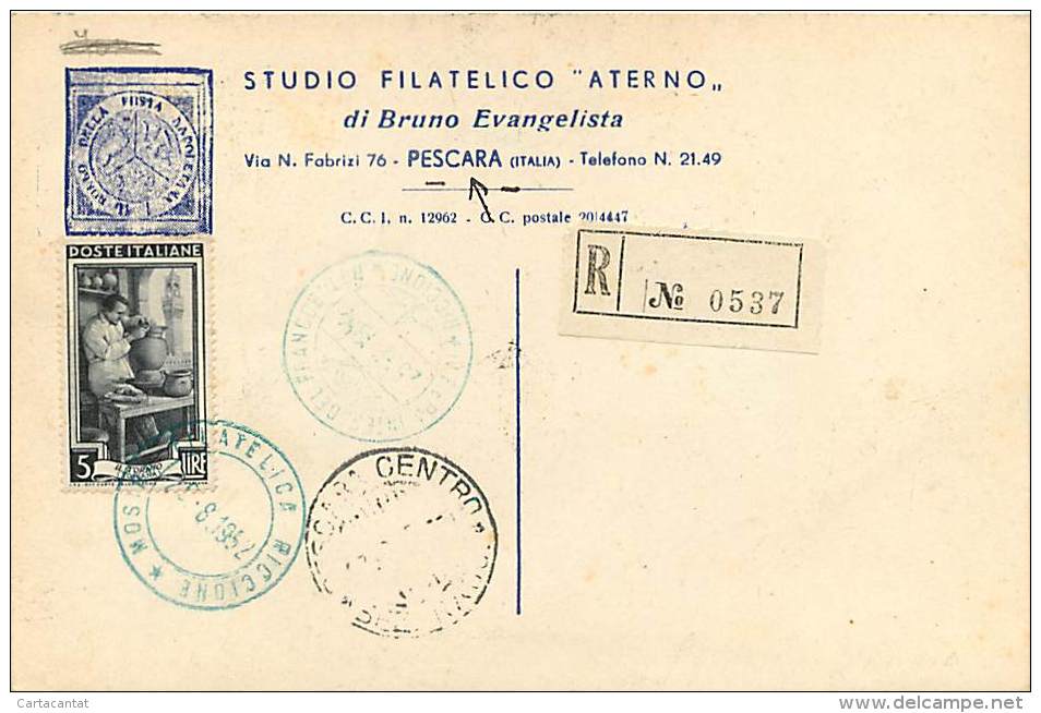 FIORI AEREA DEL 1952 - PRIMO GIORNO - RACCOMANDATO VIAGGIATO - Storia Postale