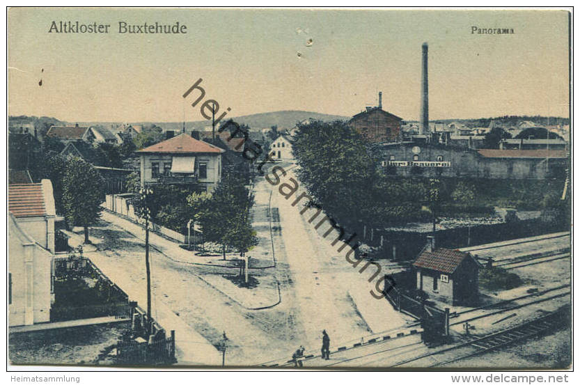 Buxtehude - Altkloster - Panorama - Bahnübergang - Verlag A. Sternberg Hamburg 1909 - Buxtehude