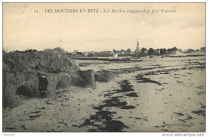 - Loire Atlantique -ref -B641-  Les Moutiers En Retz - Les Roches Rouges Et Le Pre Vincent - Carte Bon Etat - - Les Moutiers-en-Retz
