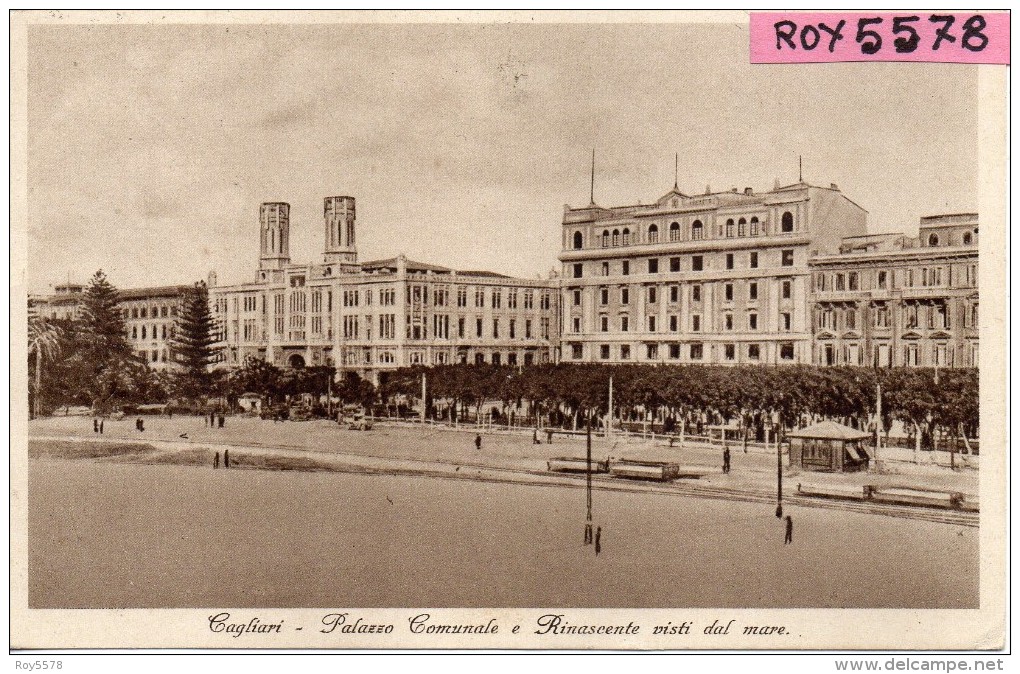 Sardegna-cagliari Palazzo Comunale E Rinascente Visti Dal Mare Anni 30 - Cagliari