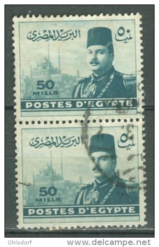 EGYPT 1947-48: Sc 269 / YT 258, Pair, O - FREE SHIPPING ABOVE 10 EURO - Gebruikt