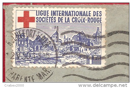 Y &T N°836+681+812+VINETTE CROIX ROUGE ROCHEFORT    Vers  TOULON    2 SCANS   1950 - Croix Rouge