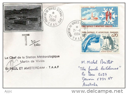 GLACIOLOGIE.Datation Glaciologique Des Forages Profonds Antarctique, Lettre Escale Base Martin De Viviès,île Amsterdam. - Preservare Le Regioni Polari E Ghiacciai