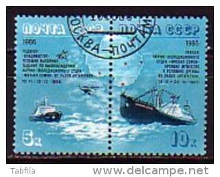 RUSSIA / RUSSIE - 1986 - Expedition Scientifiques Dans L'Antarctique - 2v Obl. Paire - Nuevos