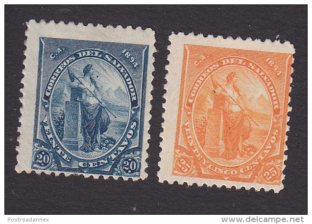 El Salvador, Scott #97-98, Mint Hinged, Liberty, Issued 1894 - Salvador