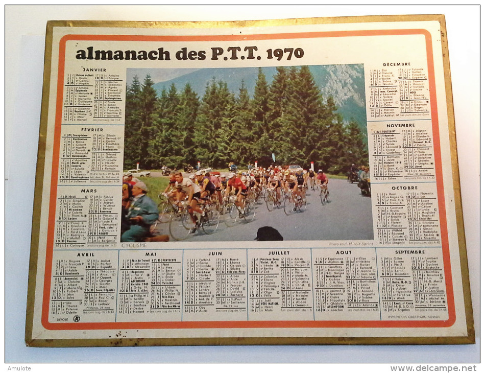 (30) GARD Calendrier Almanach Des PTT 1970 - Grand Format : 1961-70