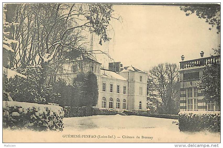 - Loire Atlantique - Ref-B568 -  Guemene Penfao - Chateau De Brossay - Chateaux - Effet De Neige - Carte Bon Etat - - Guémené-Penfao