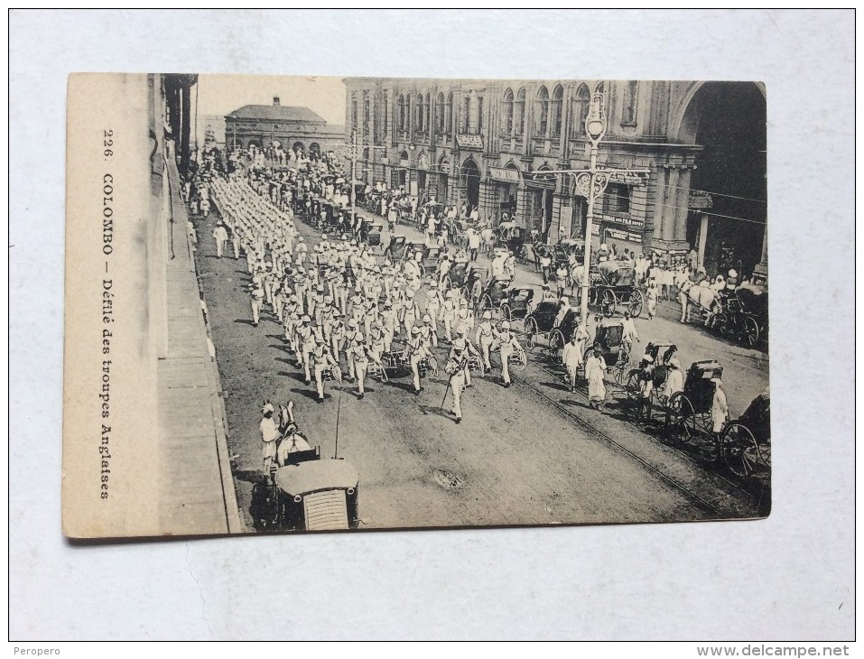 AK   CEYLON   COLOMBO    PROCESSION    ENGLISH MILITARY    TROUPES ANGLAISES - Sri Lanka (Ceylon)