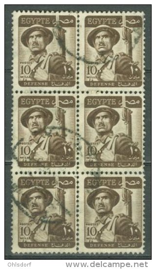 EGYPT 1953-56: Sc 327 / YT 315, DEFENSE, Bloc, O - FREE SHIPPING ABOVE 10 EURO - Oblitérés