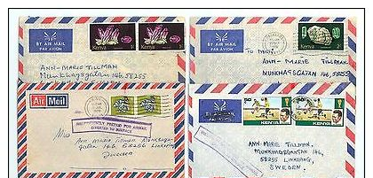 Kenya A52 4 Pcs Covers Used 1978 Air Mail - Kenya (1963-...)