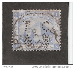 Perfin Perforé Firmenlochung Egypt SG 54 TC&S  Thomas Cook And Son - 1866-1914 Khédivat D'Égypte